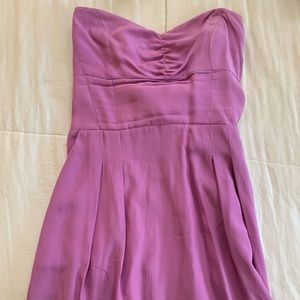 Parker Silk Strapless Purple Dress